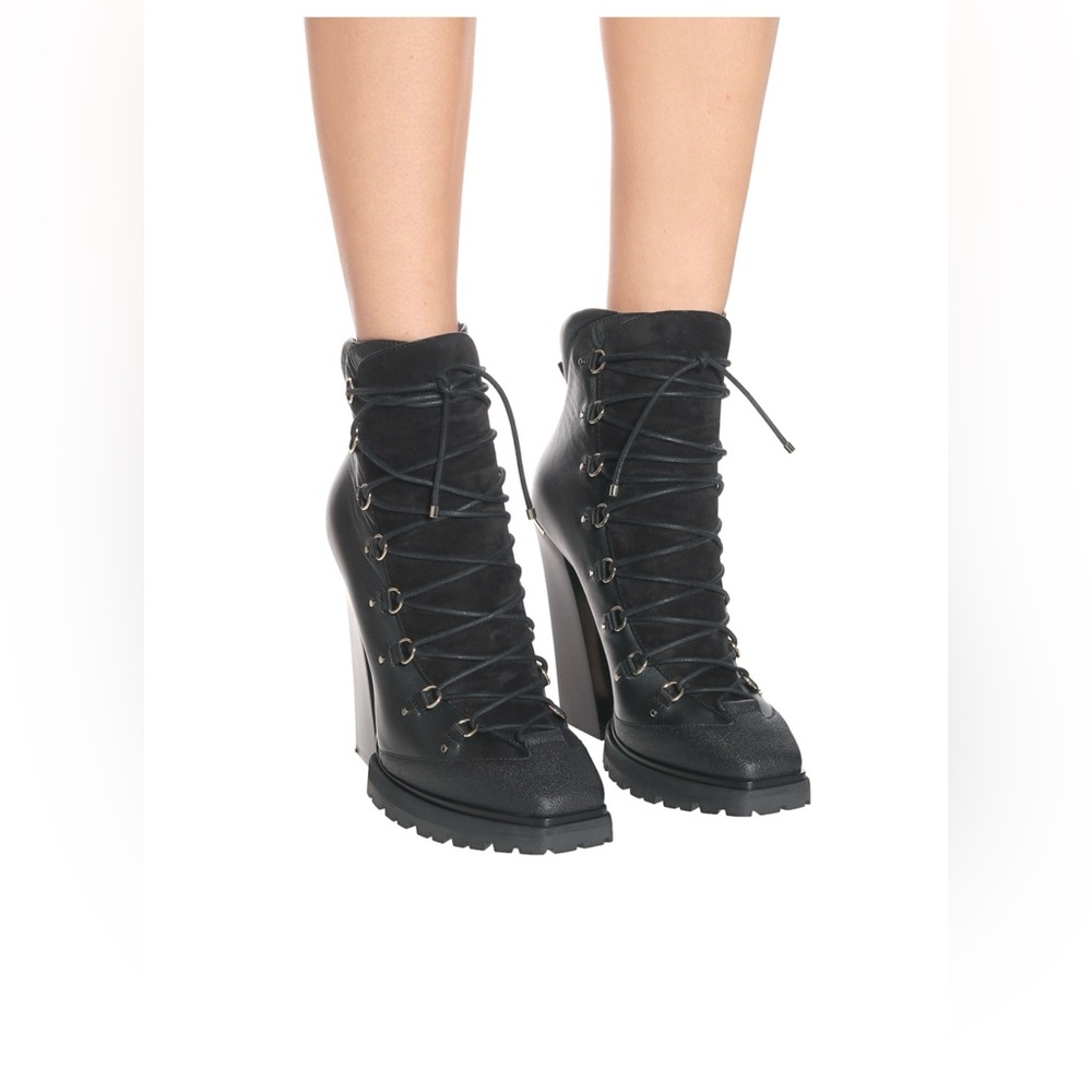 Jimmy Choo Madyn 130 Leather Ankle Square Toe Heel Boots W / Box Size 36.5 EUC - Picture 2 of 14